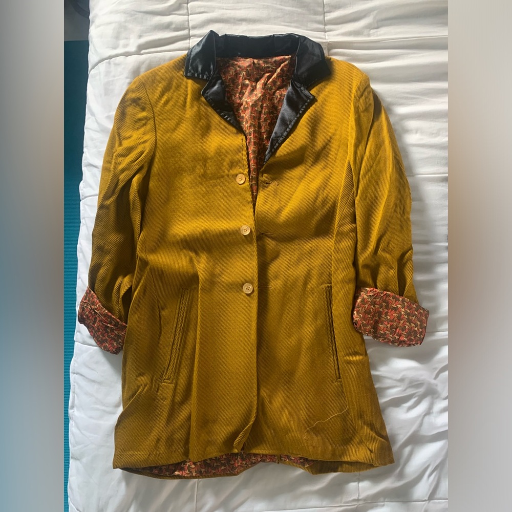 Vintage Mustard Gold Womens Suit Jacket Blazer 💛🌼🌻🧡🔸